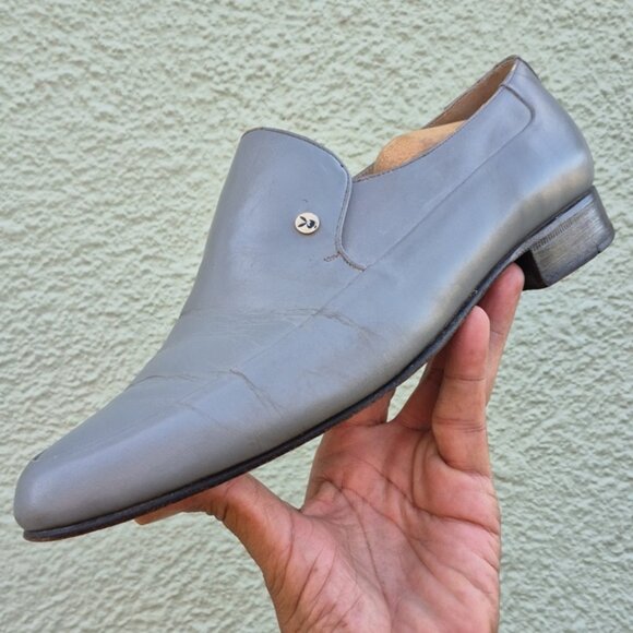 PlayBoy Men\'s Vintage Gray Genuine Leather Throughout Luxury Loafers (Crested) main image 5